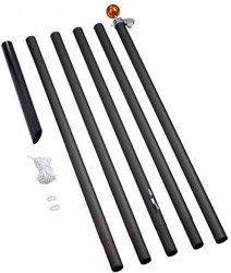 Fairybell sectionaal mast, 6 meter, zwart