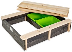 EXIT Aksent houten zandbak met twee kunststof bakken, afm. 94 x 77 cm, op=op