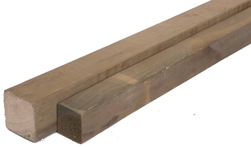 Ge?mpregneerd geschaafde paal - afm. 6,6 x 6,6 cm - 400 cm