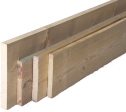 Geïmpregneerd geschaafde plank - afm. 2,0 x 20,0 cm - zonder vellingkant - 360 cm