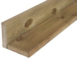 Geprofileerde vlonderplank - geïmpregneerd naaldhout - afm.  2,8 x  14,5 cm - lengte 400 cm