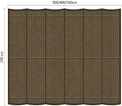 Shadow harmonicadoek, waterdoorlatend, rechthoek, afmeting 2,9 x 3 m  - japanese brown