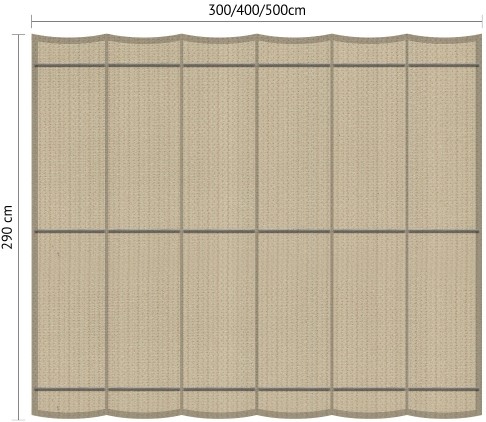 Shadow harmonicadoek, waterdoorlatend, rechthoek, afmeting 2,9 x 3 m  - sahara sand
