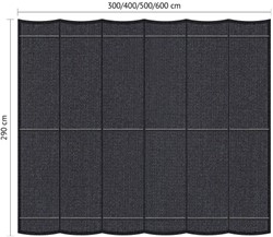 Shadow harmonicadoek, waterdoorlatend, rechthoek, afmeting 2,9 x 3 m  - carbon black