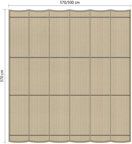 Shadow harmonicadoek, waterdoorlatend, vierkant, afmeting 3,7 x 3,7 m  - sahara sand-2