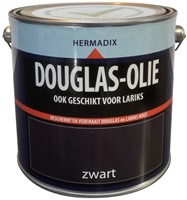 Hermadix douglas olie, transparant, zwart, blik 2,5 liter