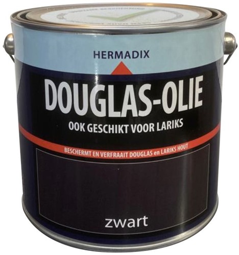 Hermadix douglas olie, transparant, zwart, blik 2,5 liter