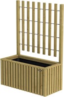 Hillhout Elan bloembak met trellis Excellent, afm. 89 x 42 x 42 cm, groen ge‹mpregneerd vuren, op=op