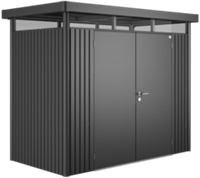 Biohort metalen berging Highline H1 - 275 x 155 cm - dubbele deur - donkergrijs metallic