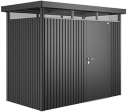 Biohort metalen berging Highline H1 - 275 x 155 cm - enkele deur - donkergrijs metallic