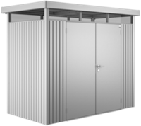 Biohort metalen berging Highline H1 - 275 x 155 cm - dubbele deur - zilver metallic
