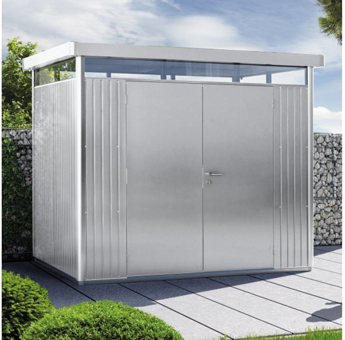 Biohort metalen berging Highline H1 - 275 x 155 cm - dubbele deur - zilver metallic-2