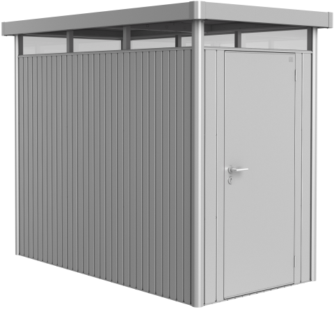 Biohort metalen berging Highline HS - 155 x 275 cm - enkele deur - zilver metallic
