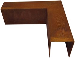 Hoek overzetprofiel cortenstaal kantopsluiting - 6  x 5 x 20 cm