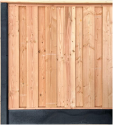 hout/betonschutting 12x12-systeem, plm. 225 cm hoog - per 1,9 m (plm.) - douglas dichtscherm - antraciet 12x12 (glad)
