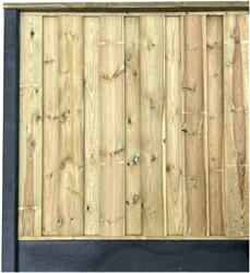 hout-betonschutting sleufpaal systeem | 210 cm hoog | per 1,9 m (plm.) - geïmpregneerd dichtscherm - nostalgie motief - sleufpaal antraciet 12x12