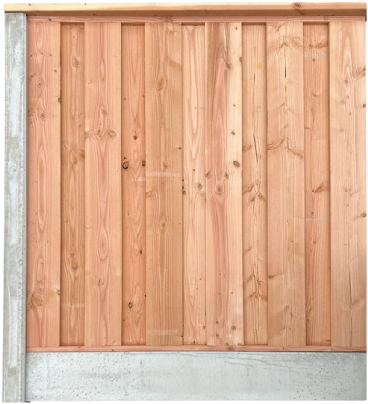 Hout beton schutting douglas dichtscherm | 210 cm hoog | klassieksteen | wit/grijs | 12x12 | per 1,9 m