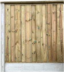 Hout beton schutting | 240 cm hoog | 12x12 | per 1,9 m - geïmpregneerd dichtscherm - glad (geen motief) - wit/grijs 12x12 (glad)