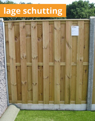 hout-betonschutting standaard paalsysteem | 110 cm hoog | per 1,9 m - 22-planks om-en-om - wit met diamantkop (glad - ongecoat)