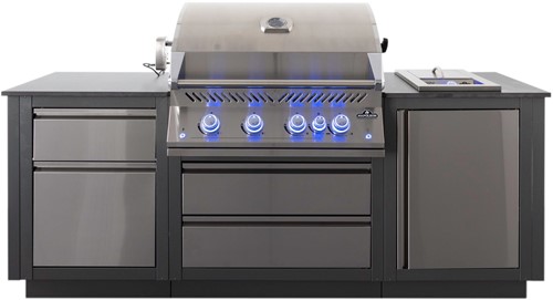 Napoleon buitenkeuken met barbecue BIG32 en inbouw Sizzle Zone, showmodel