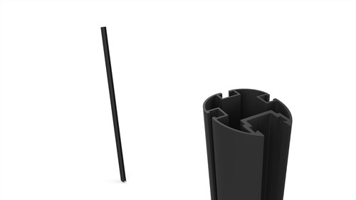 Umbrosa Ingenua paal, lengte 260 cm, zwart gecoat (RAL 9005)
