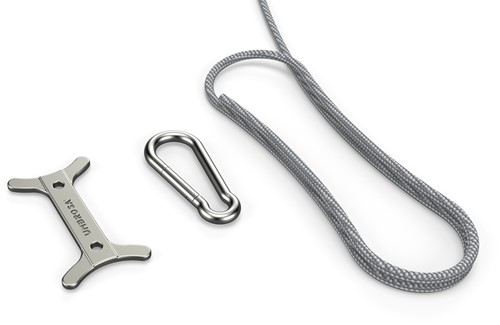 Umbrosa touw, lengte 2 m, met karabijnhaak en dog bone spanner