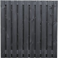 Tuinscherm 21-planks, zwart gespoten grenen