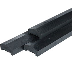 Afdekkap met dakje - afm. 3,5 x 8,5 cm - zwart gespoten vuren - 180 cm