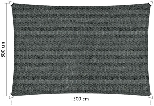 Shadow schaduwdoek, rechthoek, afmeting 3 x 5 m - cool grey