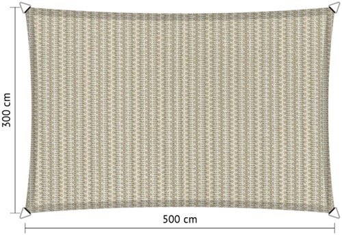 Shadow schaduwdoek, rechthoek, afmeting 3 x 5 m - sahara sand