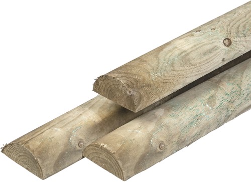 Cilindrisch halfronde paal - Ø8 cm - lengte 250 cm - geïmpregneerd