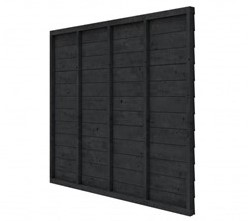 Achterwand comfort plat dak, enkelzijdig zweeds rabat plm. 400 cm - zwart geïmpregneerd