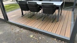 vlonder plm. 280x400 cm, showmodel met Fiberon composiet vlonderplanken Symmetry Warm Sienna, plankbreedte: 13,8 cm