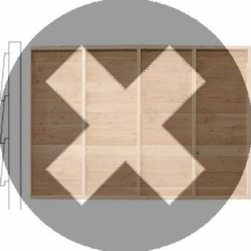 Optie: Zweeds rabat wand comfort plat dak, plm. 245 cm - Geen wand