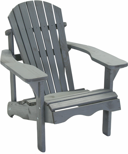 Adirondack relaxstoel, afm. 77 x 93 x 90 cm, grenen - grijs, showmodel