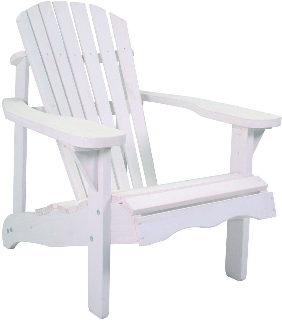 Dicteren kleding stof Formulering Adirondack relaxstoel, afm. 77 x 93 x 90 cm, grenen - wit bij Buitengoed