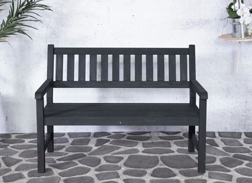 Tuinbank Bordeaux, afm. 126 x 70 x 90 cm - zwart