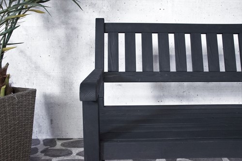 Tuinbank Bordeaux, afm. 126 x 70 x 90 cm - zwart-3