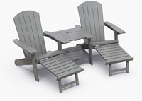 Montreal tete-a-tete relaxstoel - afm. 198 x 138 x 96,5 cm, kunststof - grijs