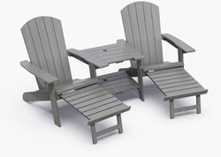 Montreal tete-a-tete relaxstoel - afm. 198 x 138 x 96,5 cm, kunststof - grijs