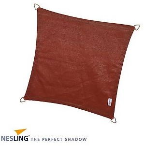 Nesling Coolfit schaduwdoek, vierkant, afmeting 3,6 x 3,6 m, terra, op=op