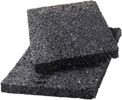 Rubberen onderlegger 8 mm dik, per 24 stuks