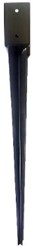 Paalhouder met punt 7 x 7 - lengte 75 cm - zwart gecoat 