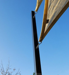Paal met flex oog, afm. 7x7 cm, lengte 250 cm, verzinkt staal antraciet