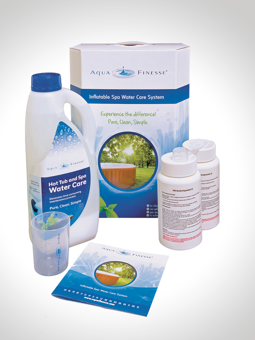 AquaFinesse chloorarm onderhoudspakket met chloorgranulaat voor opblaasbare bubbelbaden