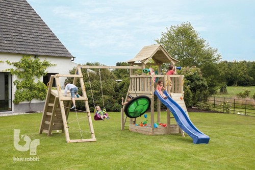 Blue Rabbit 2.0 - speeltoren Pagoda, incl. houtpakket en glijbaan-2