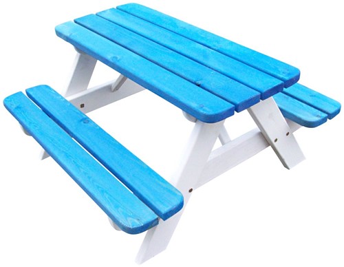 Kinderpicknicktafel, bladmaat 90 x 38 cm, blauw/wit