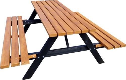 Sens-Line picknicktafel Jack, zwart onderstel, 180 x 170 x 74 cm, FSC geïmpregneerd grenen