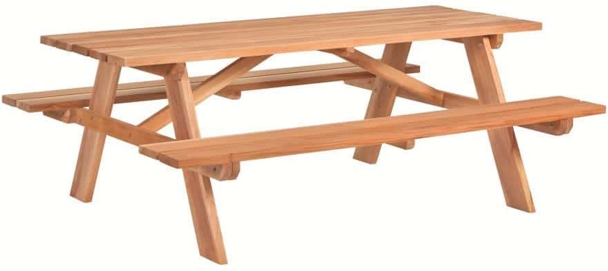 Picknicktafel, afm. 200 x 160 x 75 cm, geolied hardhout