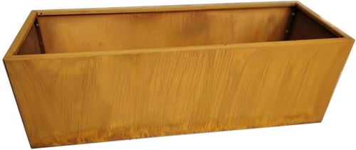 Cortenstalen plantenbak, afm. 120 x 40 x 40 cm